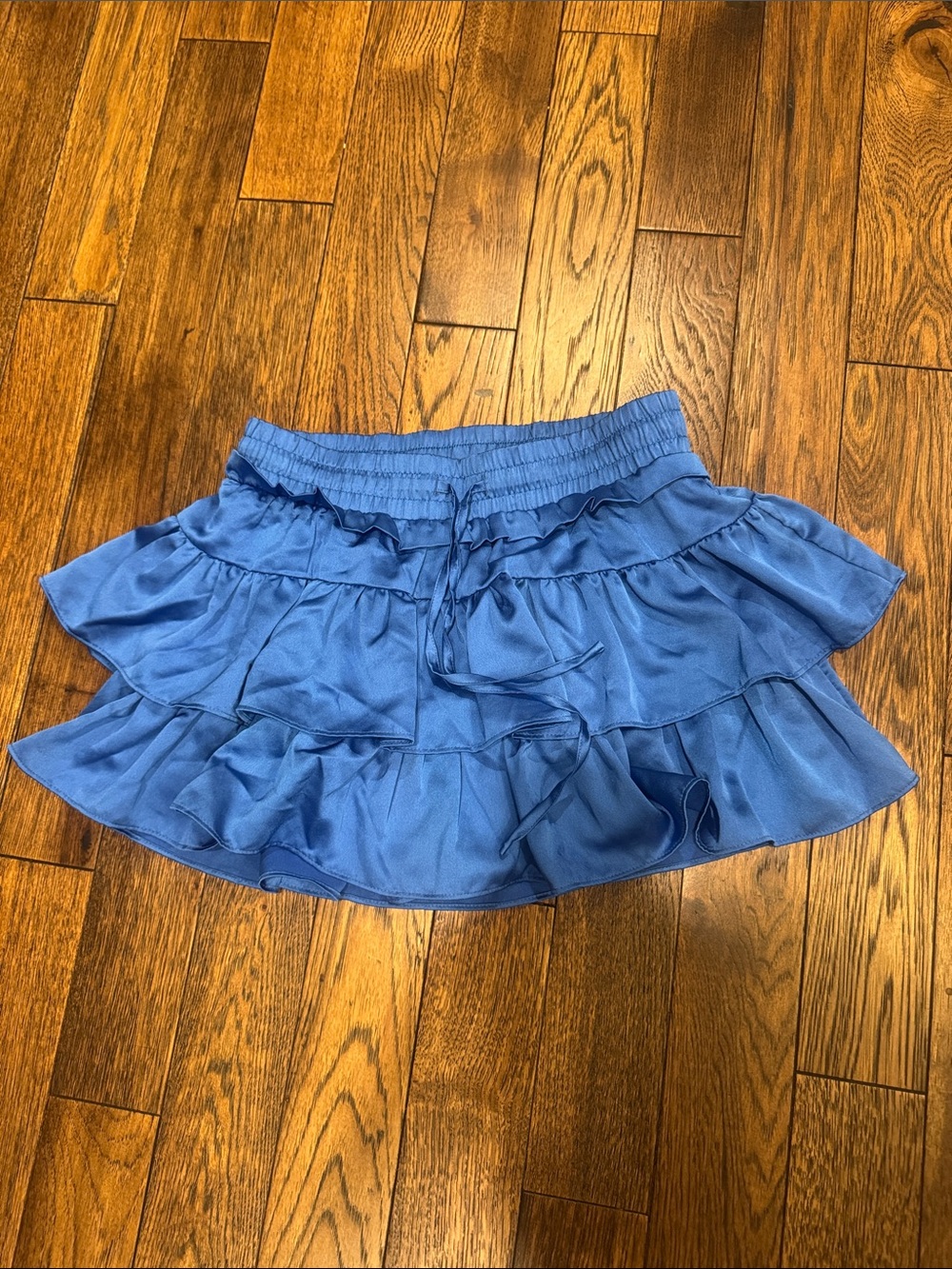 Women's Blue Tiered Ruffle Skater Skort